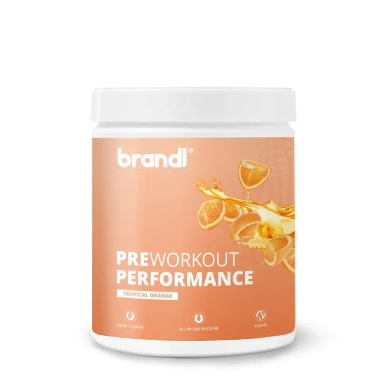 PreWorkout Performance – Tropical Orange / Stufe 1 (kein Koffein) / 500 g