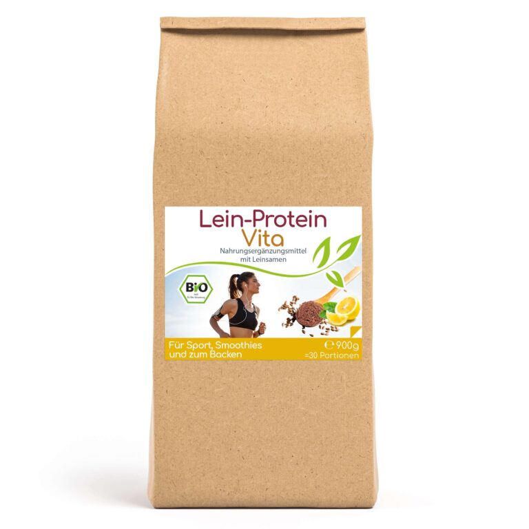 Lein-Protein Vita natürlicher Bio Proteinshake – 900g