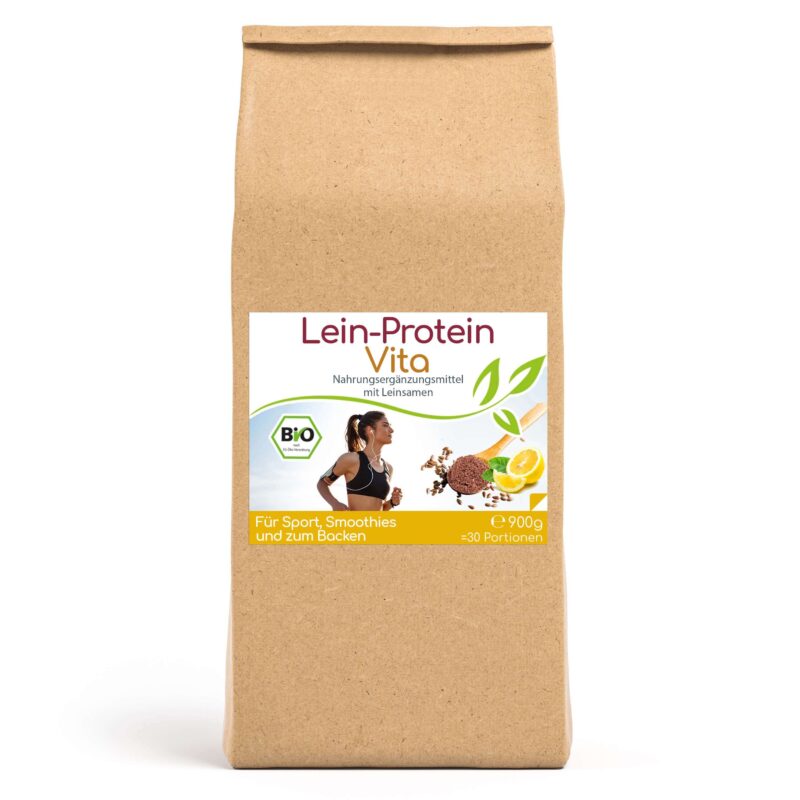 Lein-Protein Vita natürlicher Bio Proteinshake – 900g