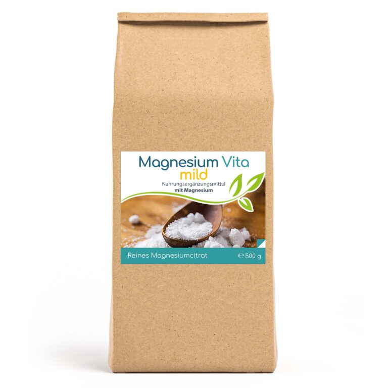 Magnesiumcitrat Vita ‚mild‘ Pulver – 500g