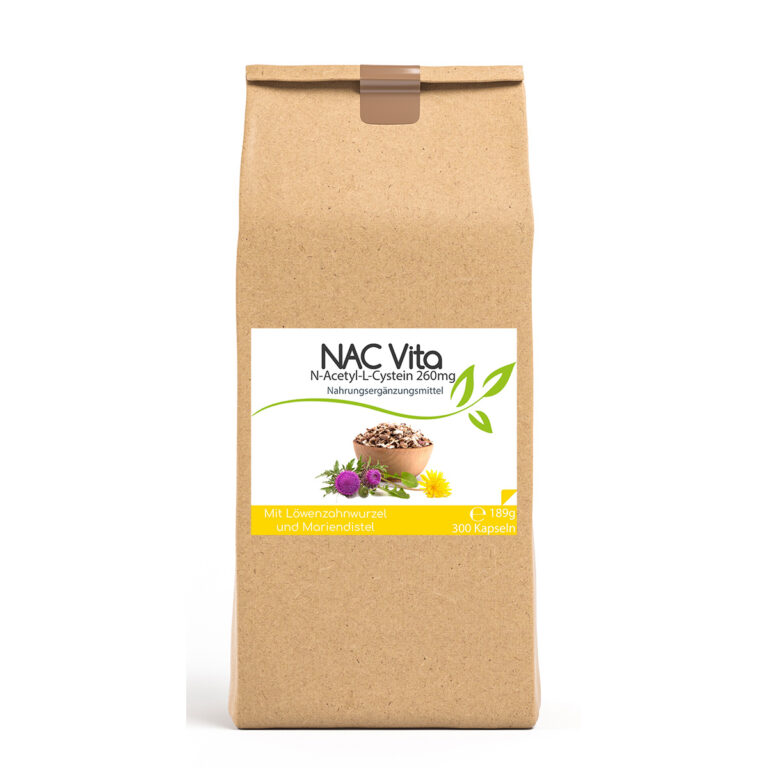 NAC Vita – 260 mg – N-Acetyl-L-Cystein aus natürlicher Fermentation – 300 Kapseln