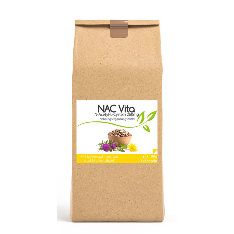 NAC Vita - 260 mg - N-Acetyl-L-Cystein aus natürlicher Fermentation – 300 Kapseln