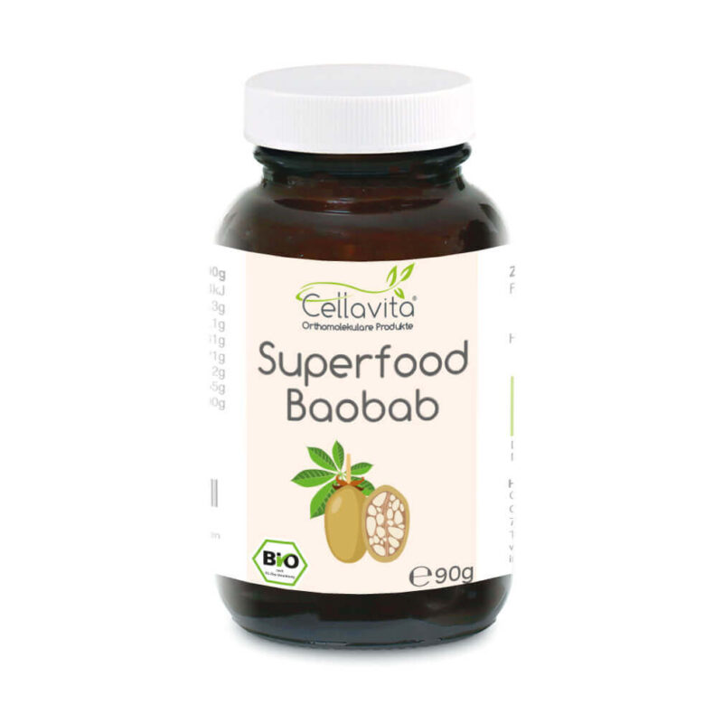 Superfood Baobab bio Pulver – 90g im Glas