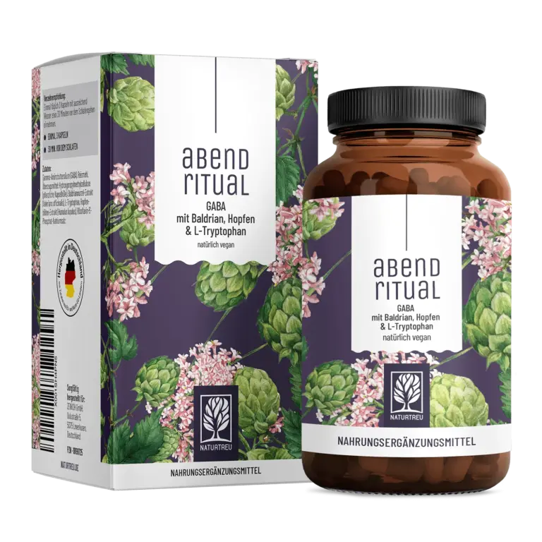 Abendritual: GABA mit Baldrian, Hopfen & L-Tryptophan – 1 Dose