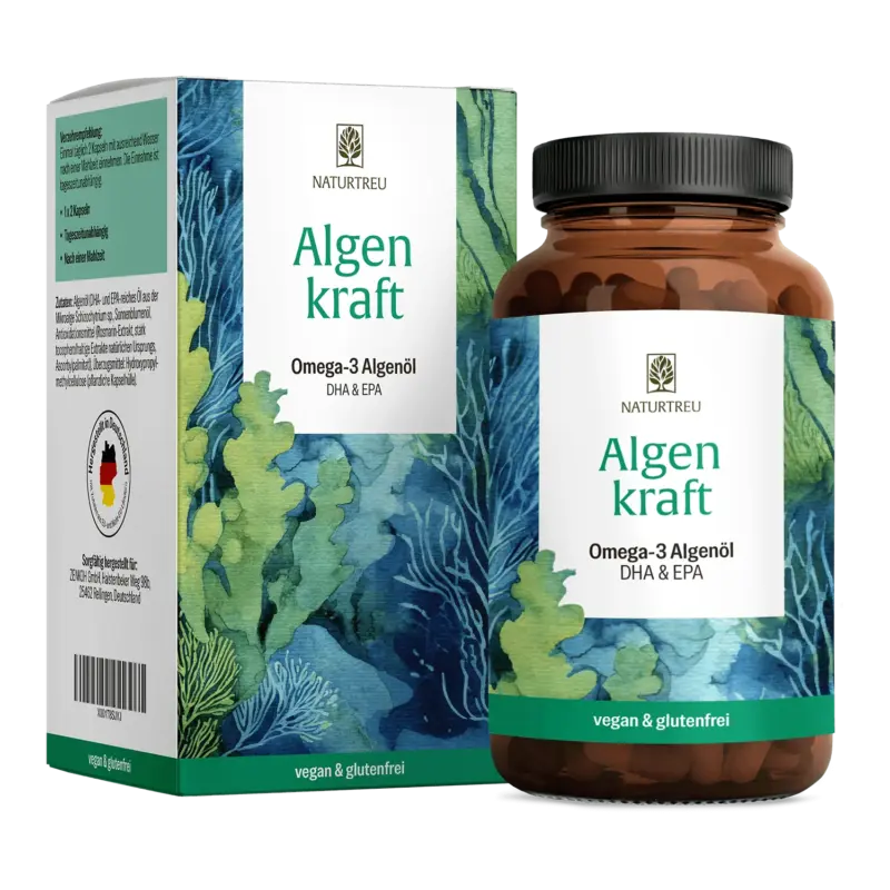 Algenkraft: Omega 3 Algenöl Kapseln – 1 Dose