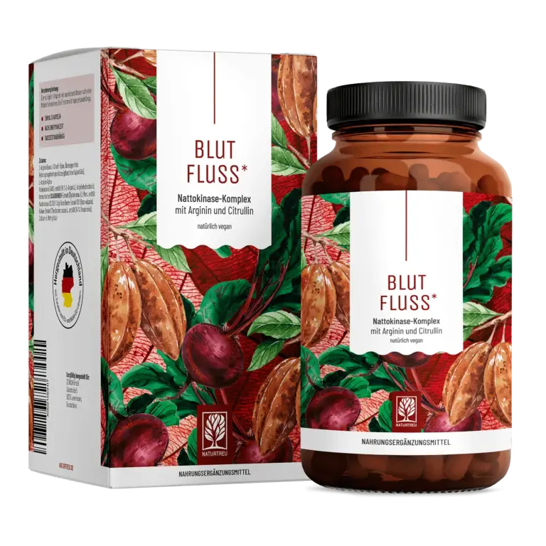Blutfluss: Nattokinase-Komplex mit Arginin und Citrullin