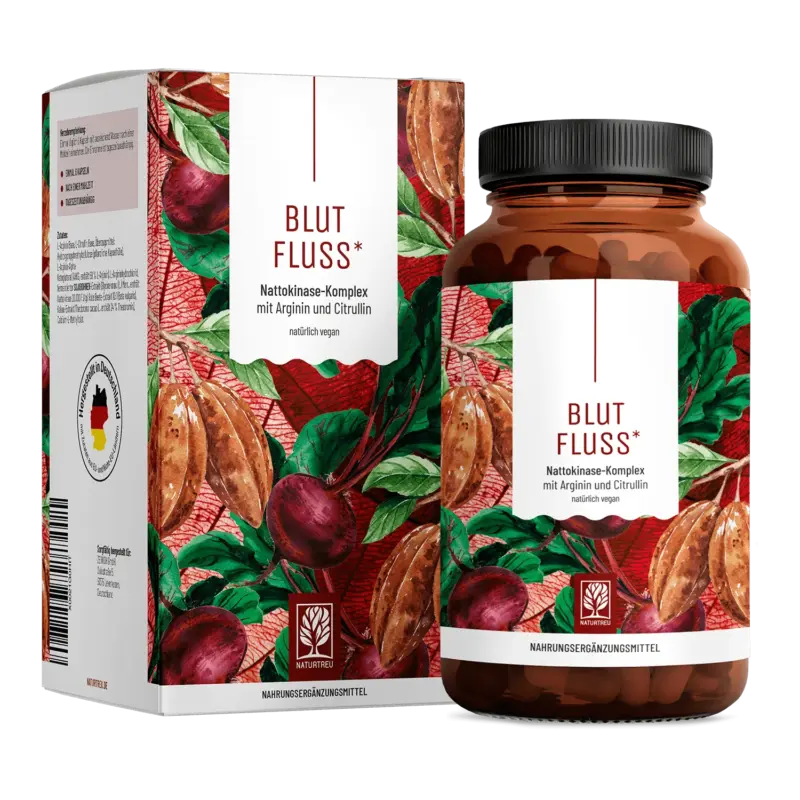 Blutfluss: Nattokinase-Komplex mit Arginin und Citrullin