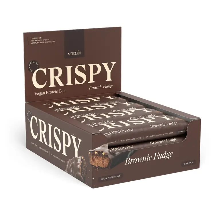 CRISPY veganer Proteinriegel – Brownie Fudge