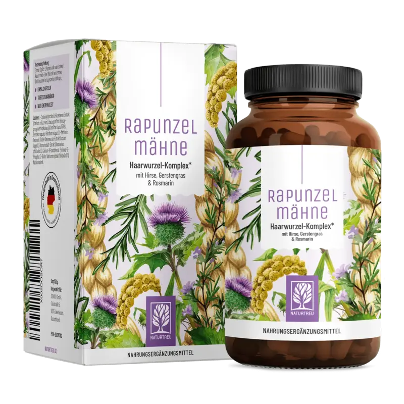 Rapunzelmähne: Haarwurzel-Komplex mit Hirse, Gerstengras & Rosmarin